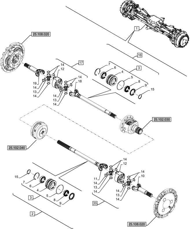 New Holland T6070 Półoś 14t 47900513 - Приводный вал для Сельскохозяйственной техники: фото 1