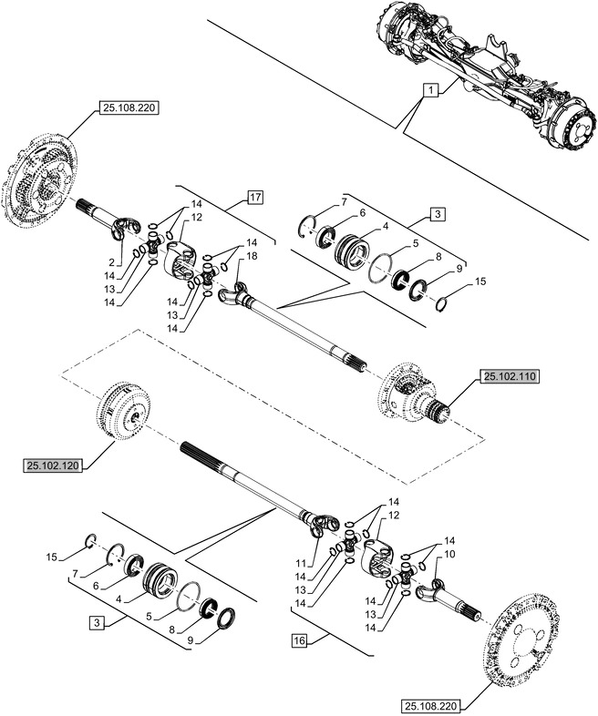 New Holland T6070 Półoś 47912961 - Приводный вал для Сельскохозяйственной техники: фото 1