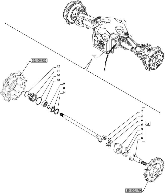 New Holland T6070 Półoś przegubowa 84184133 - Приводный вал для Сельскохозяйственной техники: фото 1