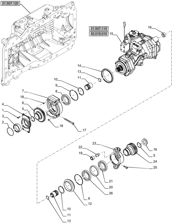 New Holland T6070 Reman-hydrostatic pump hydrostat pump 84536173R - Гидравлический насос для Тракторов: фото 1 New Holland T6070 Reman-hydrostatic pump hydrostat pump 84536173R - Гидравлический насос для Тракторов: фото 1