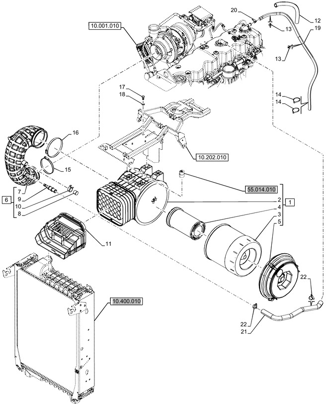 New Holland T6070 Rurka wlotu pow 47604284 - Впускная труба для Тракторов: фото 1