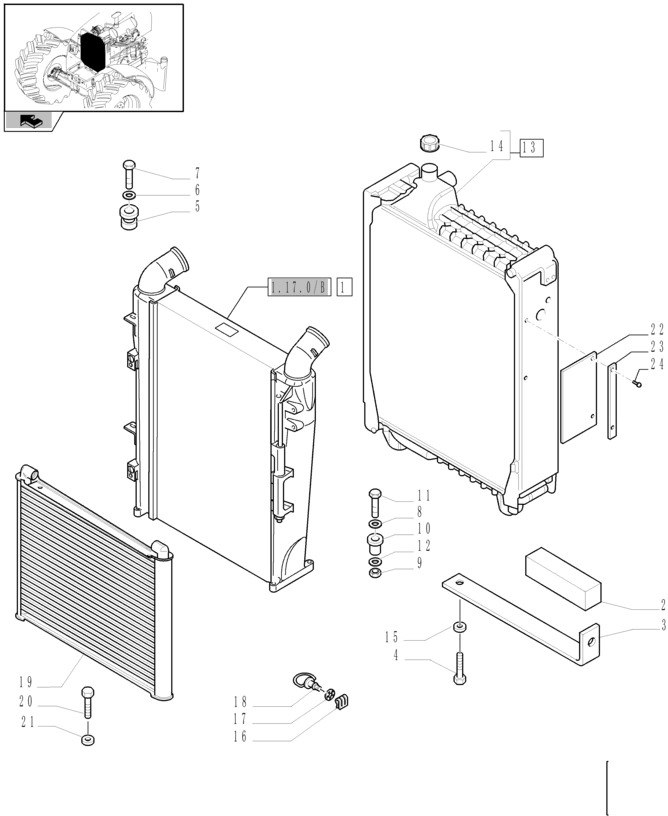New Holland T6090 Chłodnica 87737098 - Радиатор для Сельскохозяйственной техники: фото 1