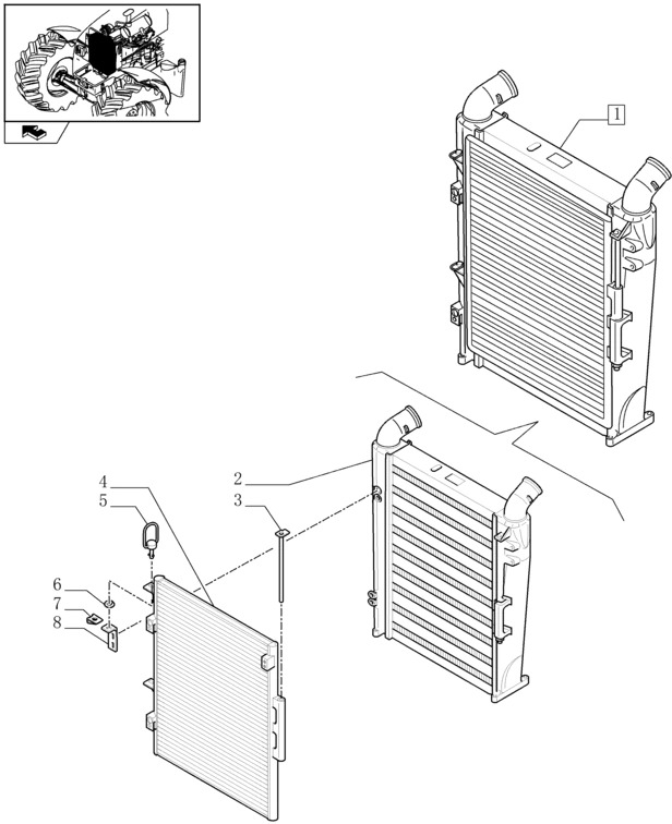 New Holland T6090 Chlodnica posrednia 84214426 - Интеркулер для Тракторов: фото 1