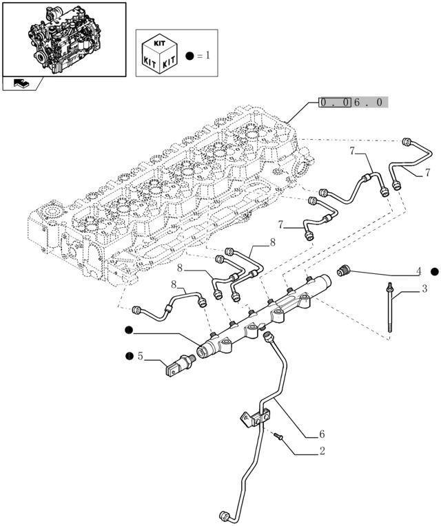New Holland T6090 Czujnik fuel pressure to the manifold 2854542 - Сенсор для Сельскохозяйственной техники: фото 1