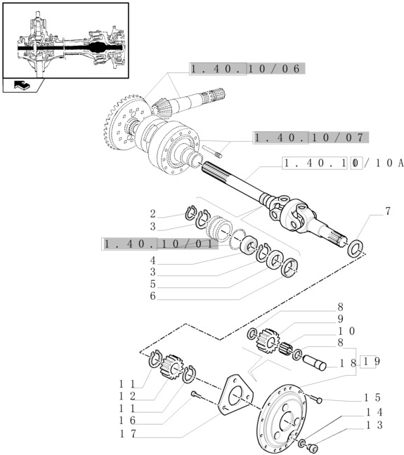 New Holland T6090 Półoś przegubowa 87521538 - Приводный вал для Сельскохозяйственной техники: фото 1