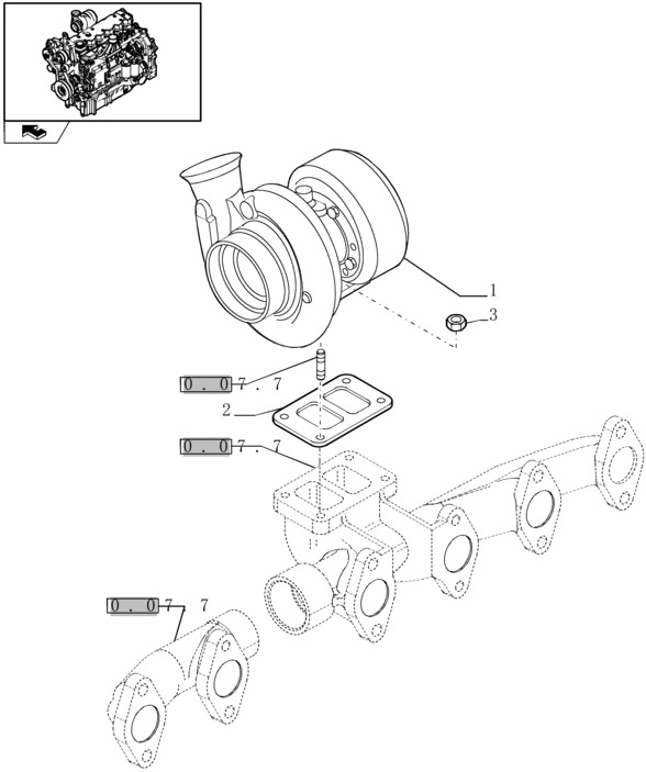 New Holland T6090 Regen turbosprezarka 2854829R - Турбина для Сельскохозяйственной техники: фото 1