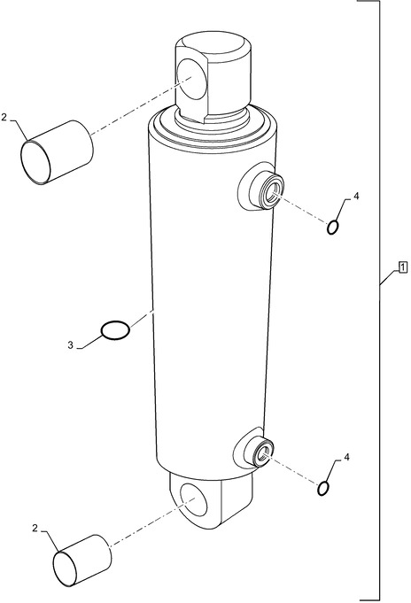 New Holland T6090 Siłownik double acting, 63.5mm rod, 260.4mm stroke 87499916 - Гидравлический цилиндр для Тракторов: фото 1