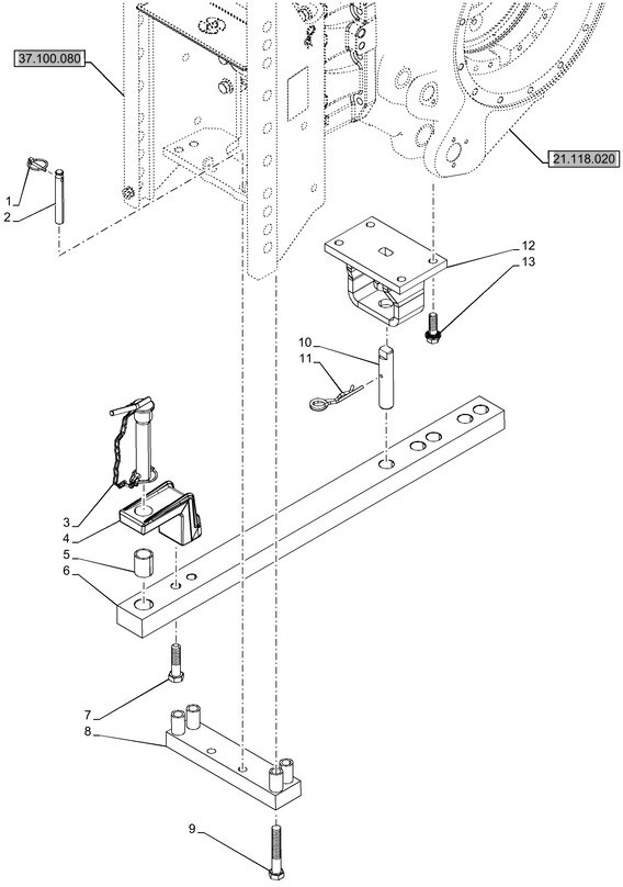 New Holland T6090 T6070 Belka zaczepowa 47691081 - Рама/ Шасси для Тракторов: фото 1