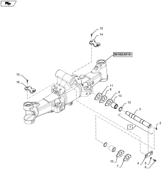 New Holland T6090 T6070 Pin assy. 60.26mm od x 510mm l 87400196 - Ось и запчасти для Тракторов: фото 1