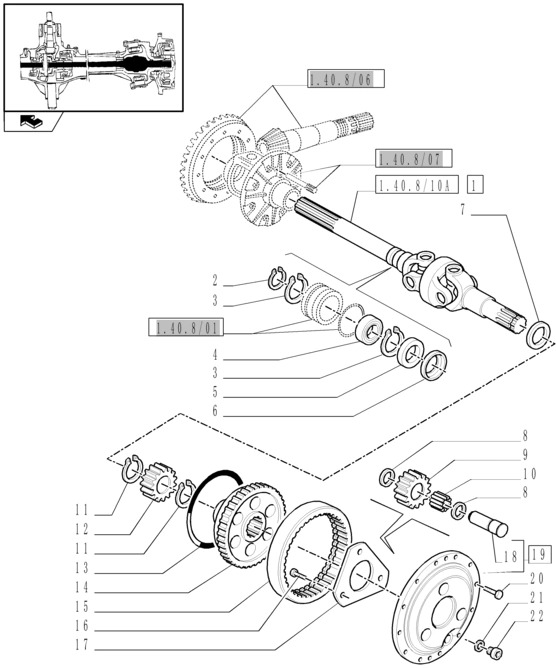 New Holland T6090 T6070 Półoś przegubowa 5197775 - Приводный вал для Сельскохозяйственной техники: фото 1
