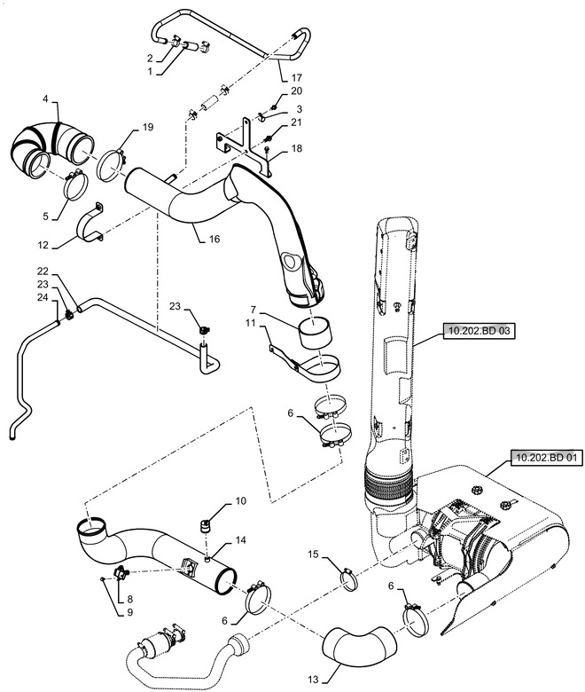 New Holland T6090 T6070 Rurka wlotu pow 84355588 - Впускная труба для Тракторов: фото 1
