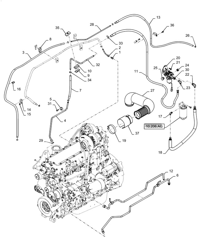 New Holland T6090 T6070 T7230 Pompa paliwowa 12v, 4.5a 87676818 - Топливный насос для Сельскохозяйственной техники: фото 1