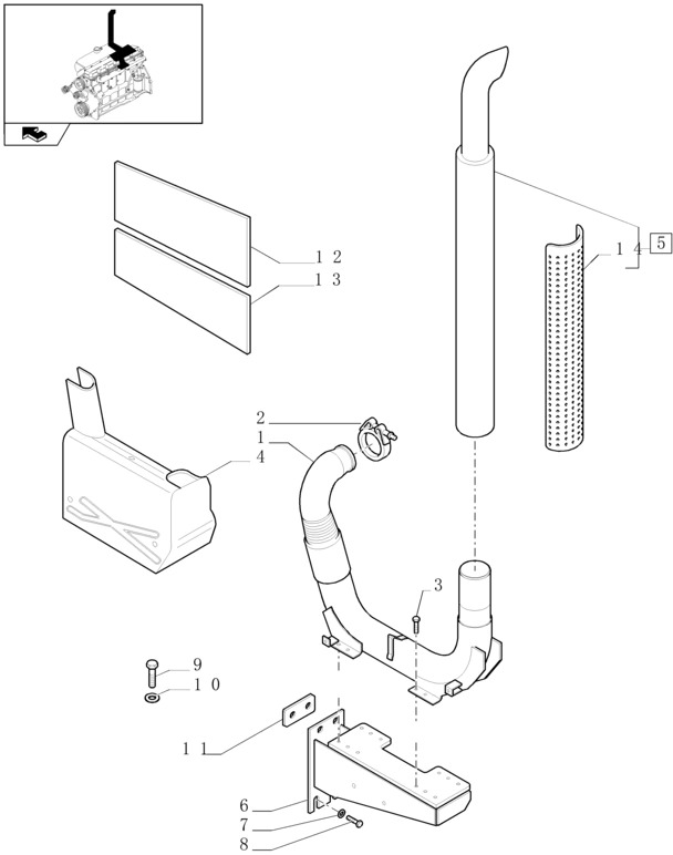 New Holland T6090 Tłumik 87533949 - Глушитель для Тракторов: фото 1