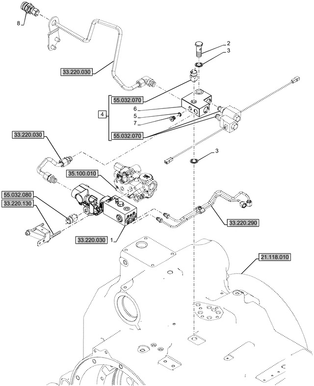New Holland T6090 Zawór hamulca 47584632 - Тормозной клапан для Сельскохозяйственной техники: фото 1