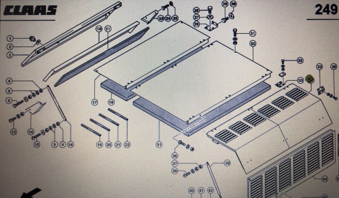 Pokrywa silnika górna Claas Mega 370-340 Nr 34 na rys katalogowym Nr katalogowy 000 542 005 0 - Капот для Сельскохозяйственной техники: фото 1