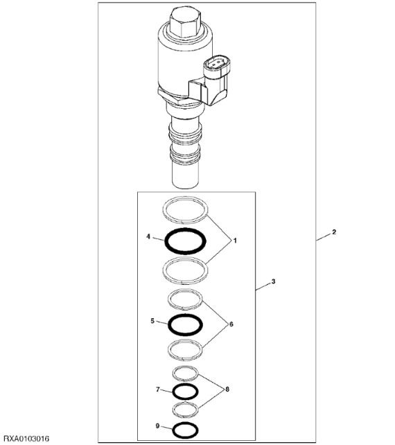 RE163491 John Deere 8345R - Zawór elektromagnetyczny - Электрическая система для Тракторов: фото 1