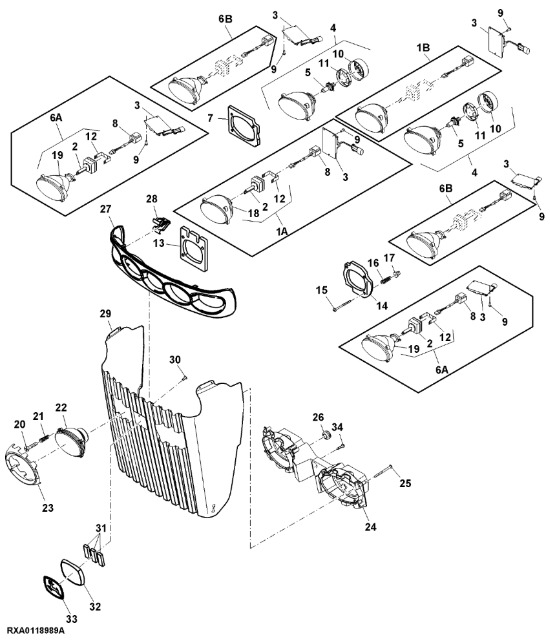 RE271574 John Deere 8345R - Lampa szerokostrumieniowa - Свет/ Освещение для Тракторов: фото 1