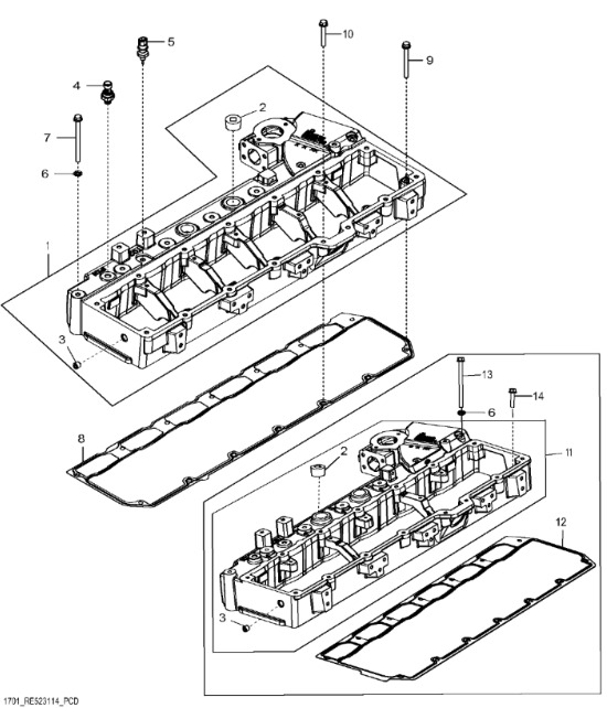 RE538564 John Deere 8345R - Kolektor wlotowy - Впускной коллектор для Сельскохозяйственной техники: фото 1