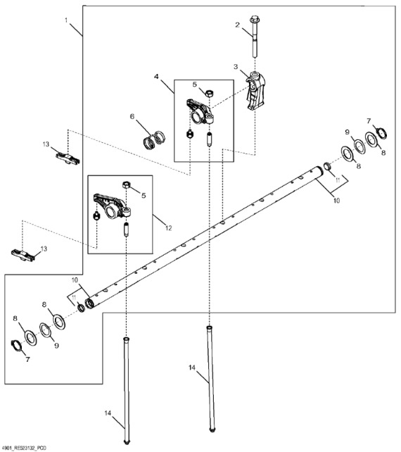 RE552368 John Deere 8345R - Ramię wahacza - Подвеска для Сельскохозяйственной техники: фото 1