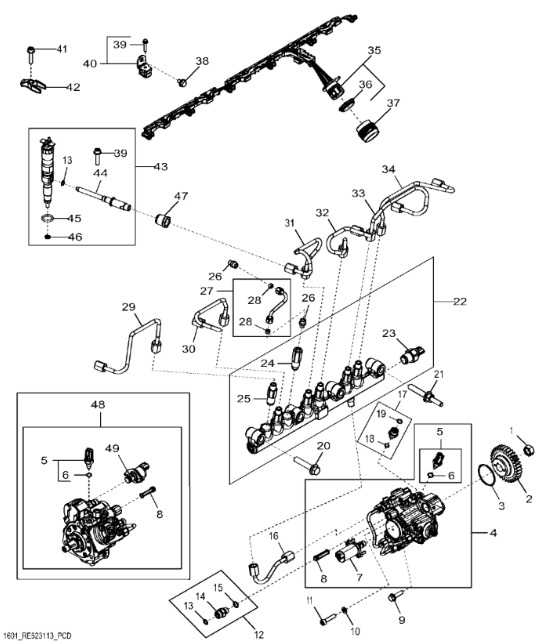 SE501922 John Deere 8345R - Pompa wtr. paliwa regener. - Топливный насос для Сельскохозяйственной техники: фото 1