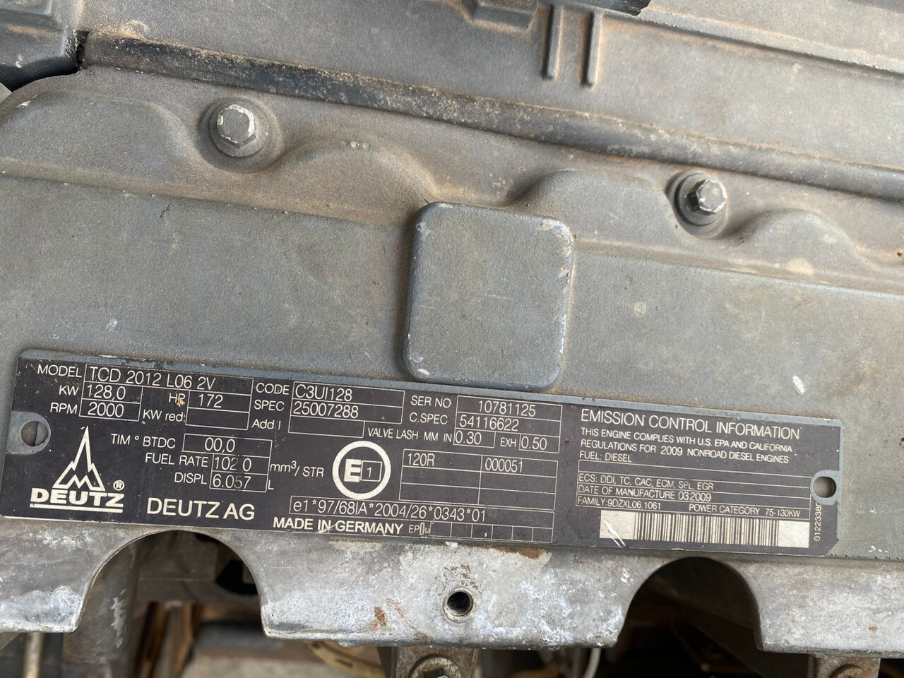 Silnik Deutz TCD 2012 L06 2V - KW 128,0 - C3UI128 - Двигатель для Сельскохозяйственной техники: фото 1