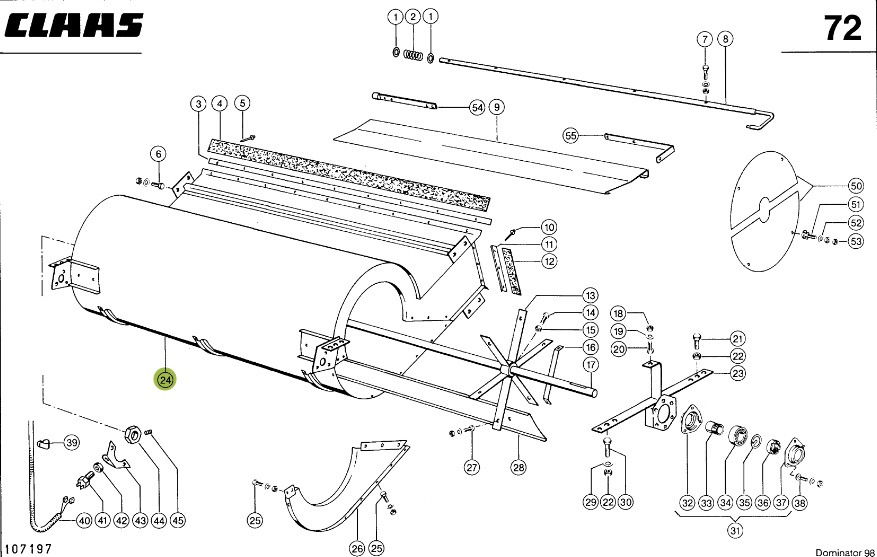 Claas Dominator  - wałek dmuchawy 0006711908 - Запчасти для Сельскохозяйственной техники: фото 1