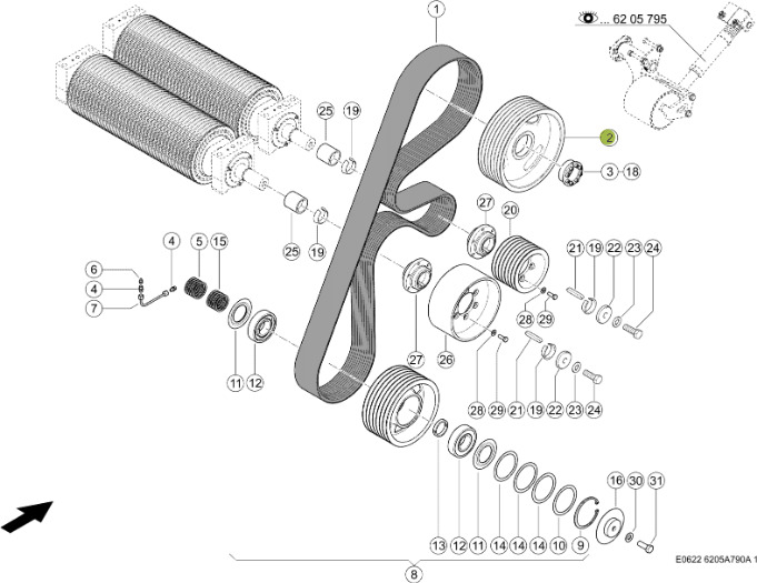 Claas Jaguar 970 - corncracker - koło pasowe 0024039202 - Запчасти для Кормоуборочных комбайнов: фото 1 Claas Jaguar 970 - corncracker - koło pasowe 0024039202 - Запчасти для Кормоуборочных комбайнов: фото 1