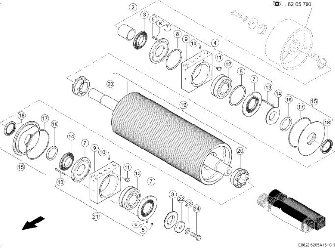 Claas Jaguar 970 - corncracker - walec tylny 0001305953 - Запчасти для Кормоуборочных комбайнов: фото 1 Claas Jaguar 970 - corncracker - walec tylny 0001305953 - Запчасти для Кормоуборочных комбайнов: фото 1