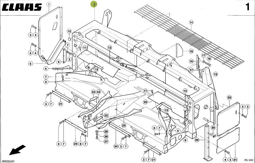 Claas RU600 - niecka ślimaka 0009906601 - Запчасти для Жаток кукурузных: фото 1