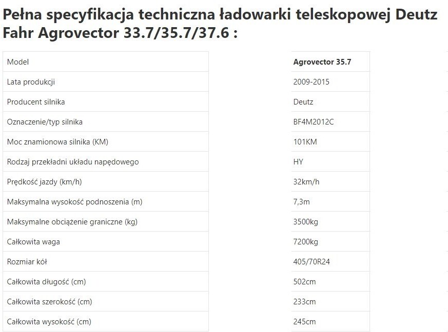 Deutz Fahr Agrovector 35.7	[CZĘŚCI MECHANICZNE]  - Zwolnica - Zwrotnica - Półoś - Запчасти для Телескопических погрузчиков: фото 1