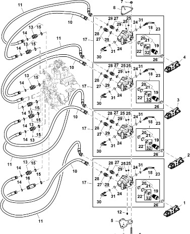 John Deere 9470RX - Sprzęg odłączany RE593895 (Zawór sterujący) - Запчасти для Тракторов: фото 1