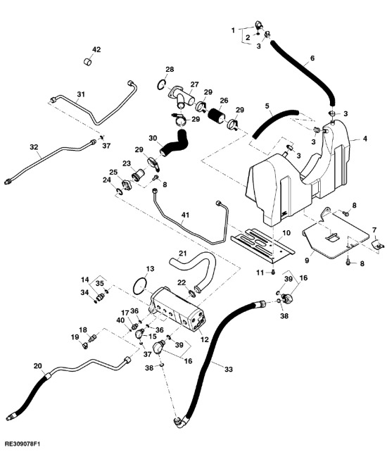 RE305360 John Deere 8345R - Łącznik kołnierzowy - Запчасти для Тракторов: фото 1