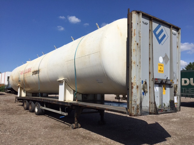 Visser Gastank 100m3(50ton) - Gas, Gaz, LPG, GPL, Propane, Butane tank ±65 ton  according standard norms Used tank- on flatbed trailer ID 1.022 - Строительная техника: фото 1