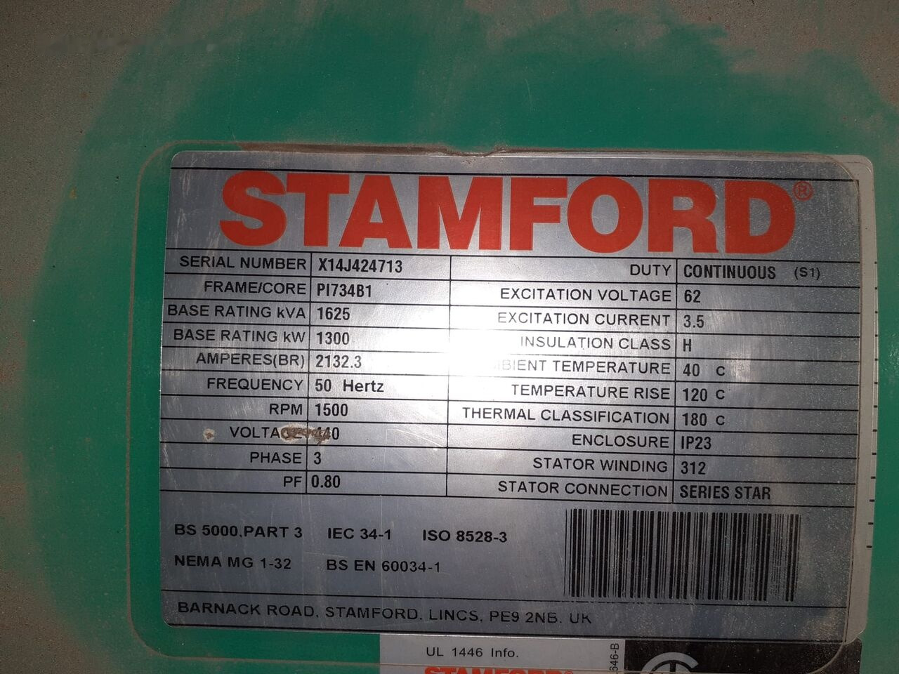 Stamford Generator Nowy1300 KW 1650 KVA STAMFORD CUMMINS - Электрогенератор: фото 5 Stamford Generator Nowy1300 KW 1650 KVA STAMFORD CUMMINS - Электрогенератор: фото 5