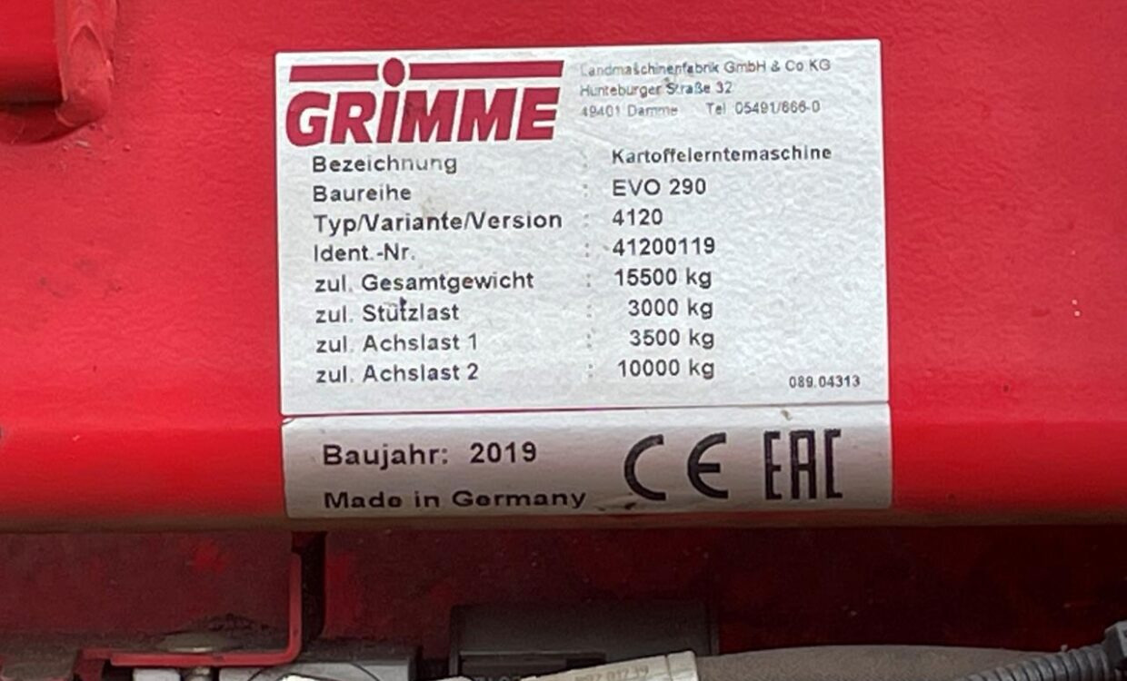 Grimme EVO 290 AirSep в лизинг Grimme EVO 290 AirSep: фото 15