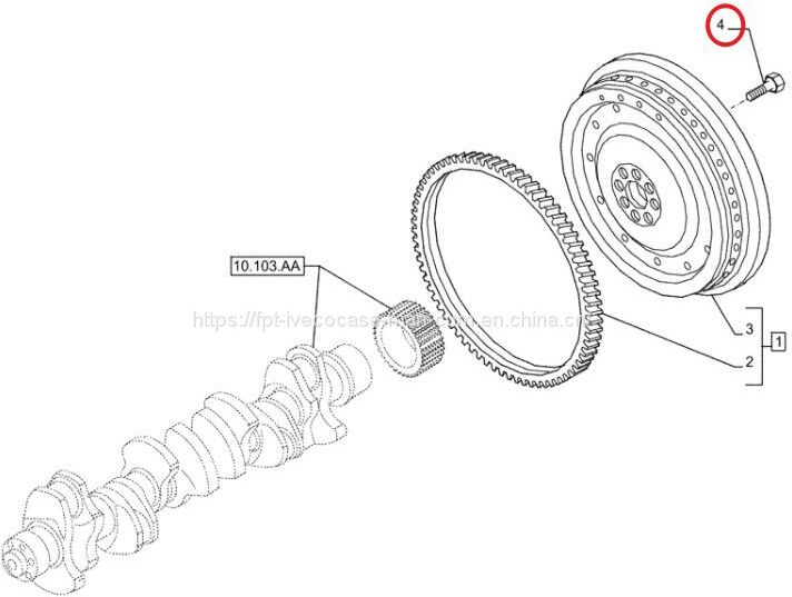 FPT IVECO CASE Cursor11 EURO 6 F3GFE613A B001 5801863562/5801690111 The flywheel screw 99430395 - Маховик: фото 1