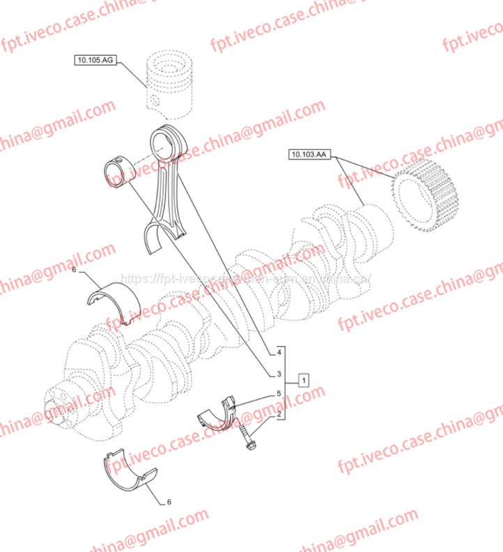FPT IVECO CASE Cursor9 F2CFE614A*B041/F2CGE614F*V004 5802431166 Connecting rod tile (red)500054902/500054906/500054908 - Шатун: фото 1