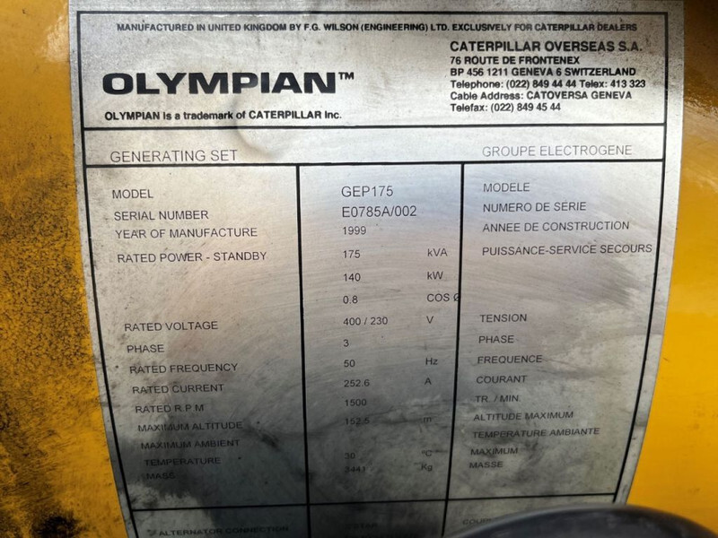 Caterpillar Olympian GEP175 175kVA - Электрогенератор: фото 4 Caterpillar Olympian GEP175 175kVA - Электрогенератор: фото 4