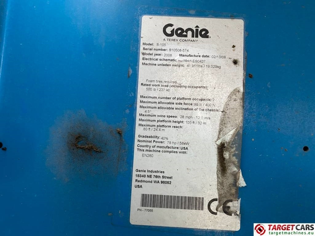 Genie S-105 Telescopic 4x4x4 Diesel Boom WorkLift 3400cm  в лизинг Genie S-105 Telescopic 4x4x4 Diesel Boom WorkLift 3400cm: фото 11