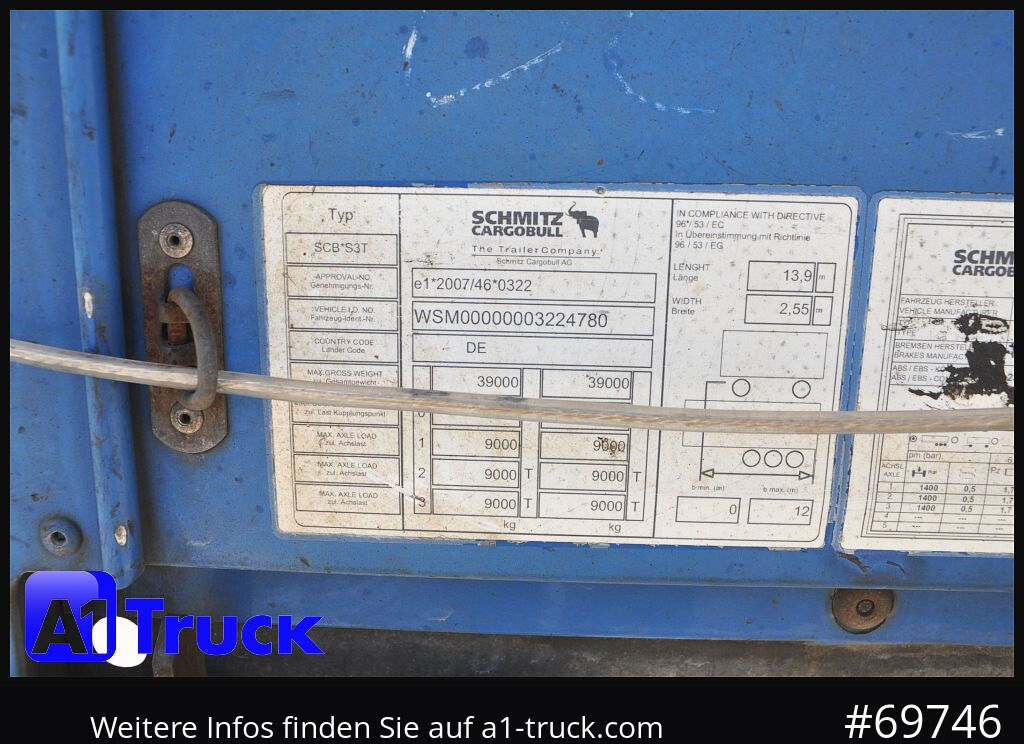 Тентованный полуприцеп SCHMITZ SD Tautliner, Code XL, Bahn, verzinkt: фото 8