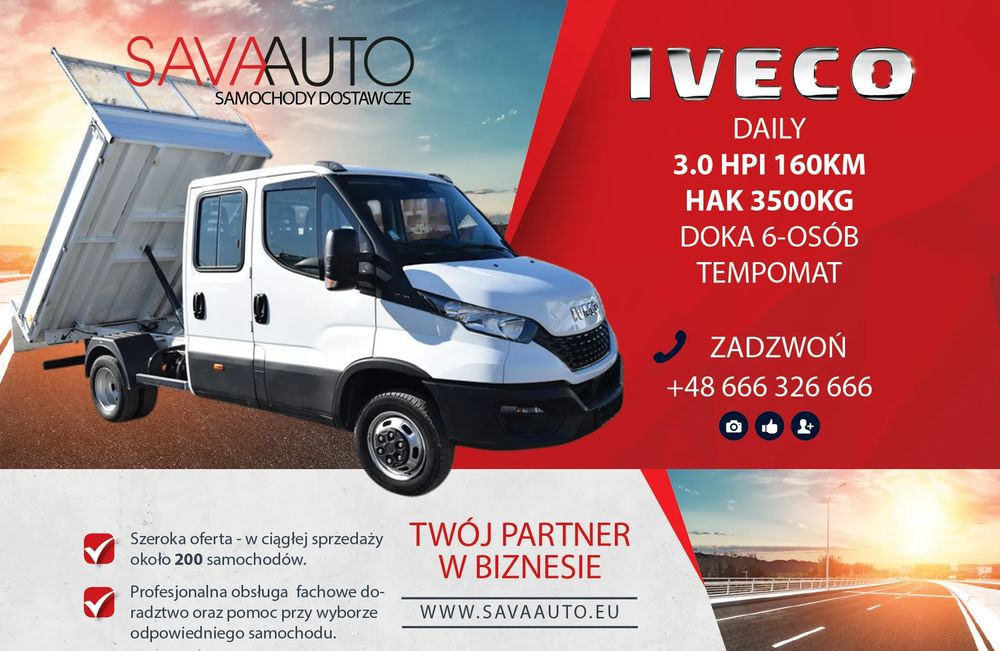 Iveco DAILY 35C16 *WYWROTKA*DOKA*3.0HPI*160KM*TEMPOMAT*KLIMA* - Малотоннажный самосвал: фото 1 Iveco DAILY 35C16 *WYWROTKA*DOKA*3.0HPI*160KM*TEMPOMAT*KLIMA* - Малотоннажный самосвал: фото 1
