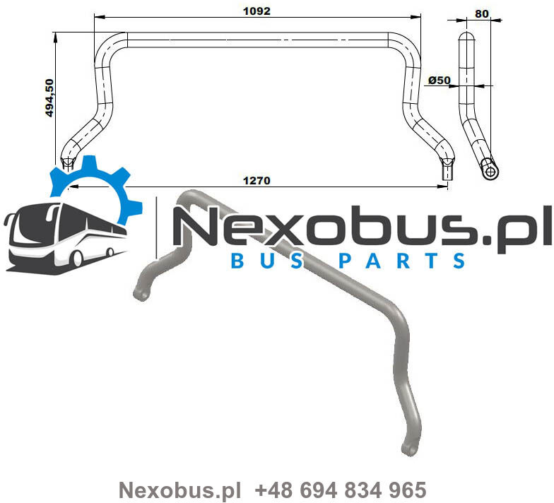 Stabilizator Setra 431DT 531DT przód - Подвеска для Автобусов: фото 1