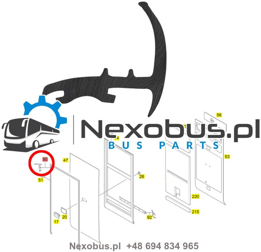 Uszczelka drzwi tylnych Mercedes Tourismo Travego Setra 4.. GTHD - Дверь и запчасти для Автобусов: фото 1