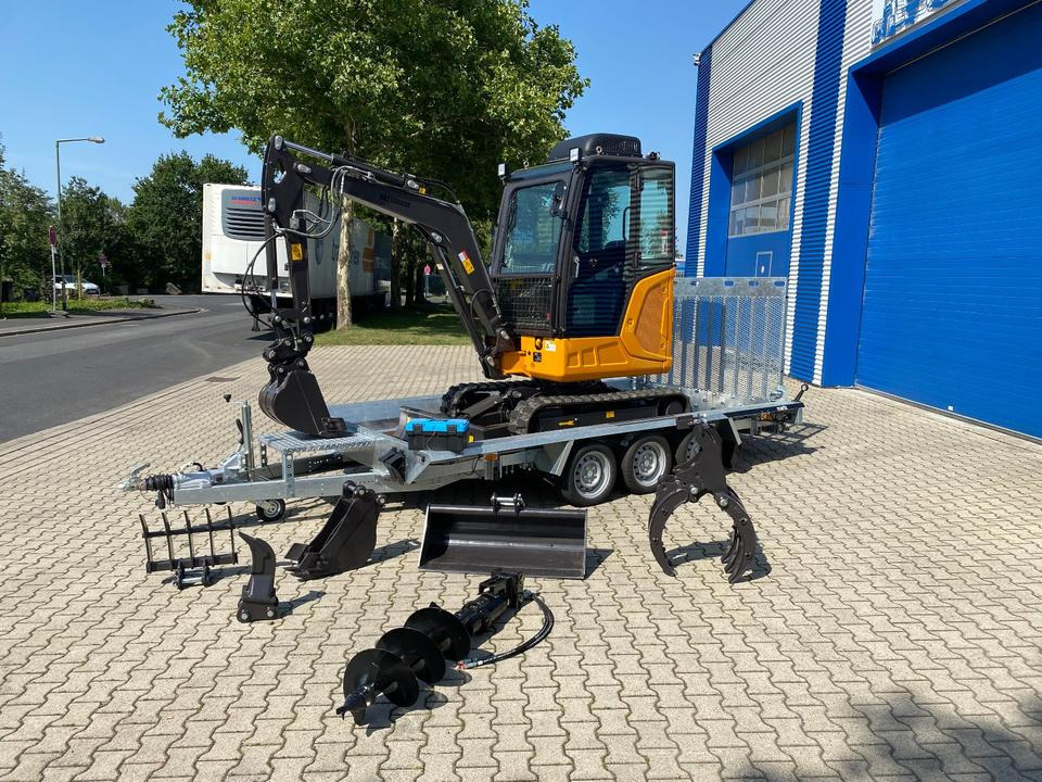 Minibagger BK2800ASR + Tieflader + Zubehör *INKL.19% MWST*BERGER KRAUS*KUBOTA*SCHWENKARM* VERSTELLFAHRWERK*KLIMA* - Мини-экскаватор, Прицеп: фото 1