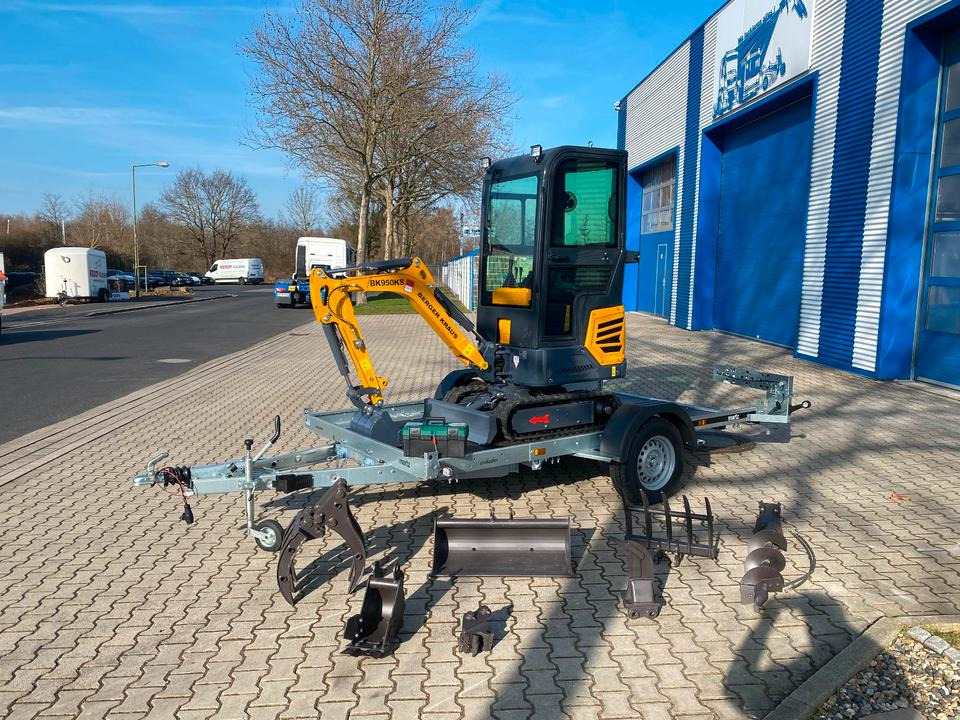 Minibagger BK950KS + Anhänger + Zubehör *INKL.19% MWST*BERGER KRAUS*KABINE*SOFORT!* - Мини-экскаватор, Прицеп: фото 1