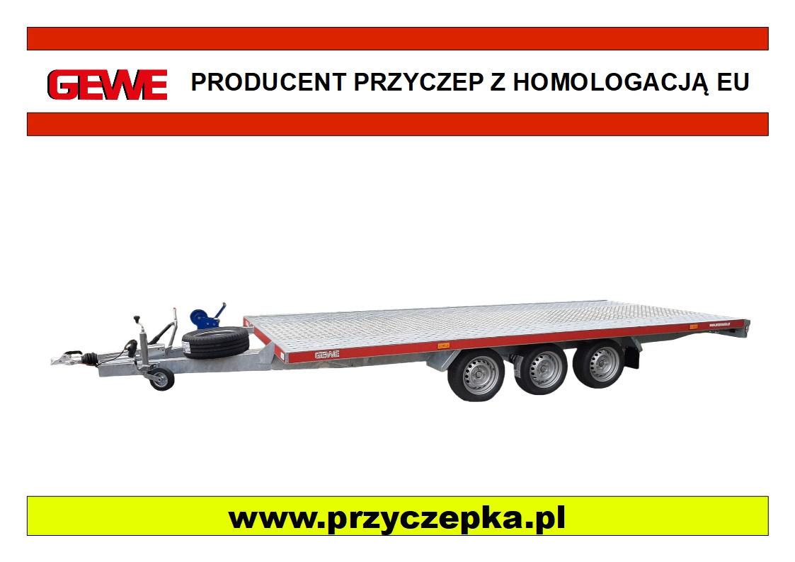 Gewe Laweta 3 osiowa 5x2,1 m - B3500 A/1 - Прицеп-автовоз: фото 1 Gewe Laweta 3 osiowa 5x2,1 m - B3500 A/1 - Прицеп-автовоз: фото 1