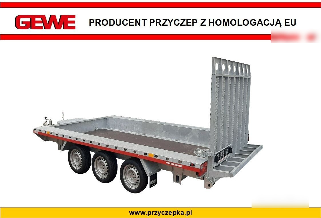Gewe Przyczepa pod minikoparkę 4x1,8m - 3osiowa, B3500 E/1 - Прицеп для спецтехники: фото 1