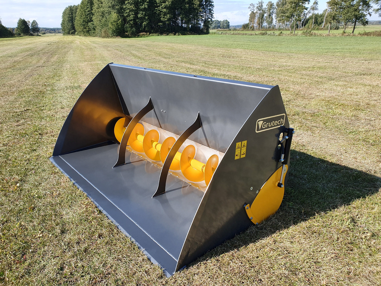 Grutech Futterverteiler / Bucket with screw / Godet avec vis / Cazo con sinfín /  Benna con coclea / Ковш со шнеком / Łyżka ze ślimakiem 1,6 m - Ковш для погрузчика для Сельскохозяйственной техники: фото 1