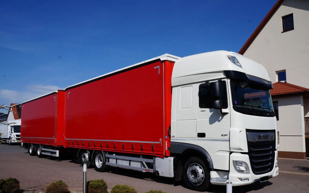 DAF XF 480 EURO 6 ZESTAW TANDEM PRZEJAZDOWY 120 M3 7,8 M + 7,8 M WECON - Тентованный грузовик: фото 1 DAF XF 480 EURO 6 ZESTAW TANDEM PRZEJAZDOWY 120 M3 7,8 M + 7,8 M WECON - Тентованный грузовик: фото 1