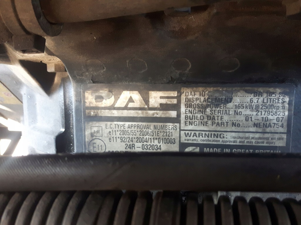 DAF GR165S2 DAF CF 4x2, LF truck - Двигатель для Грузовиков: фото 1 DAF GR165S2 DAF CF 4x2, LF truck - Двигатель для Грузовиков: фото 1